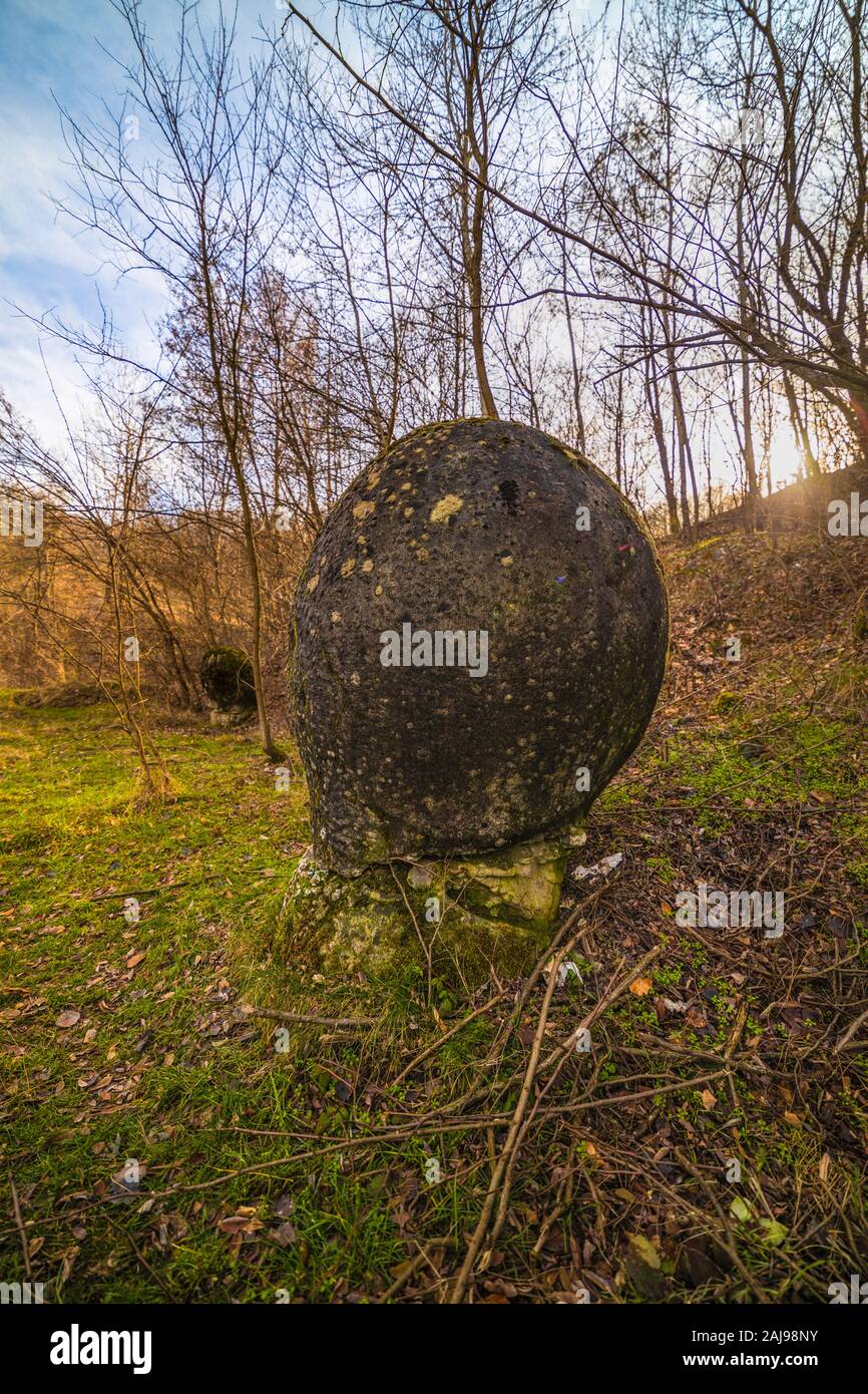 Trovan Rocks Inside Trovantii – the strangest living stones in Romania Stock Photo - Alamy