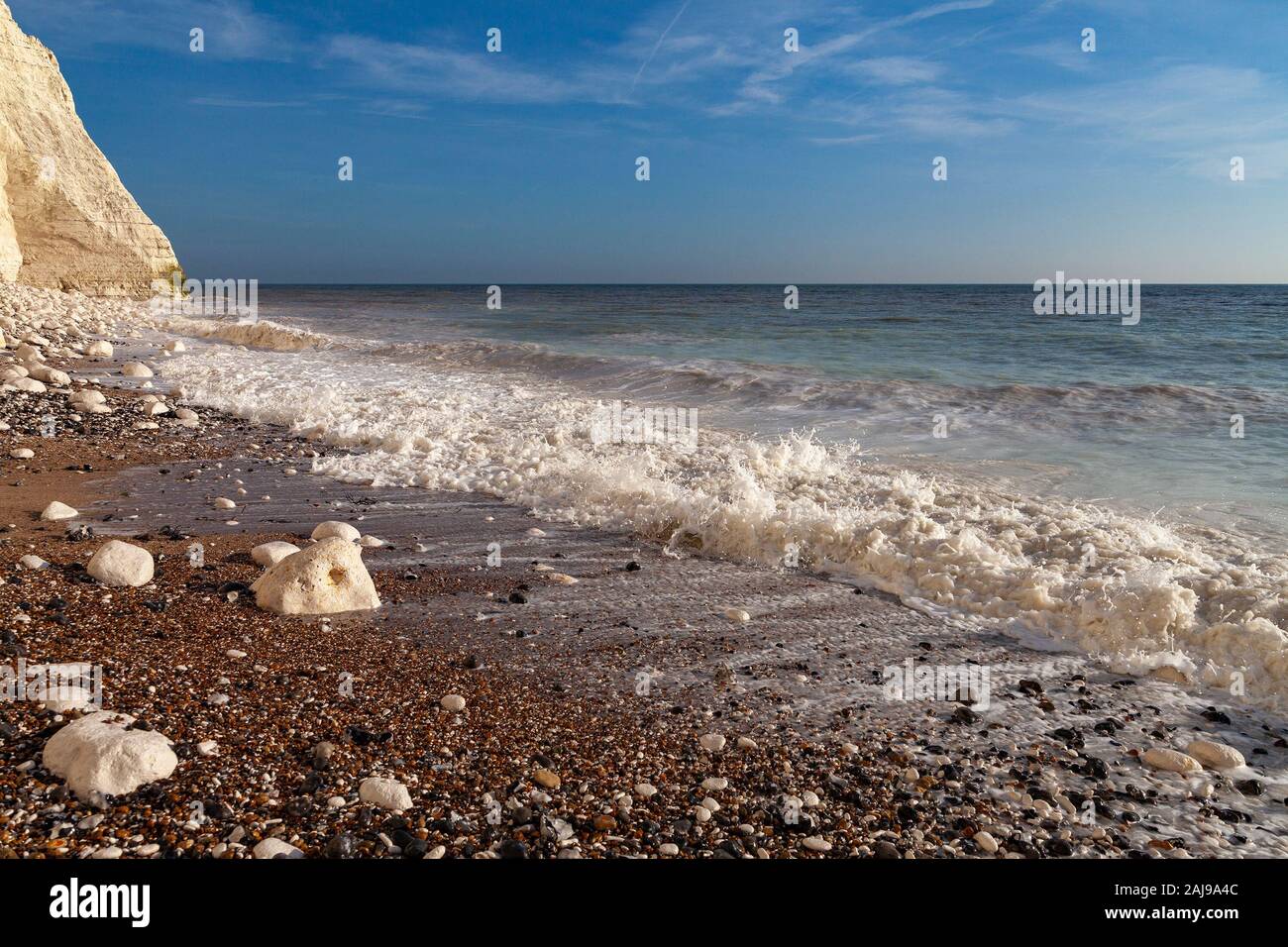 Seven sisters chalk cliffs at English channel coast Stock Photo Alamy