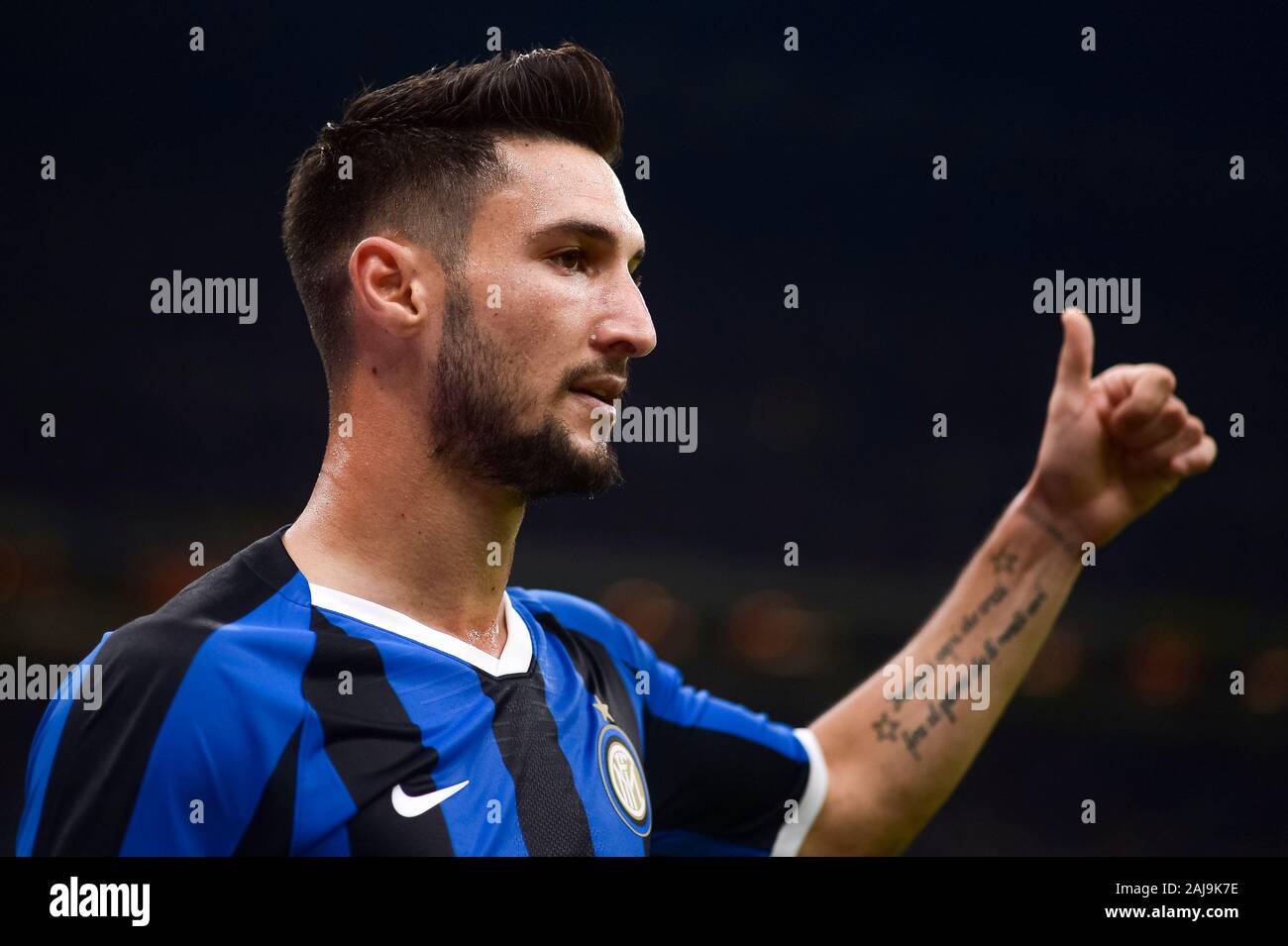 Milan, Italy. 14 September, 2019: Matteo Politano of FC Internazionale gestures during the Serie A football match between FC Internazionale and Udinese Calcio. FC Internazionale won 1-0 over Udinese Calcio. Credit: Nicolò Campo/Alamy Live News Stock Photo