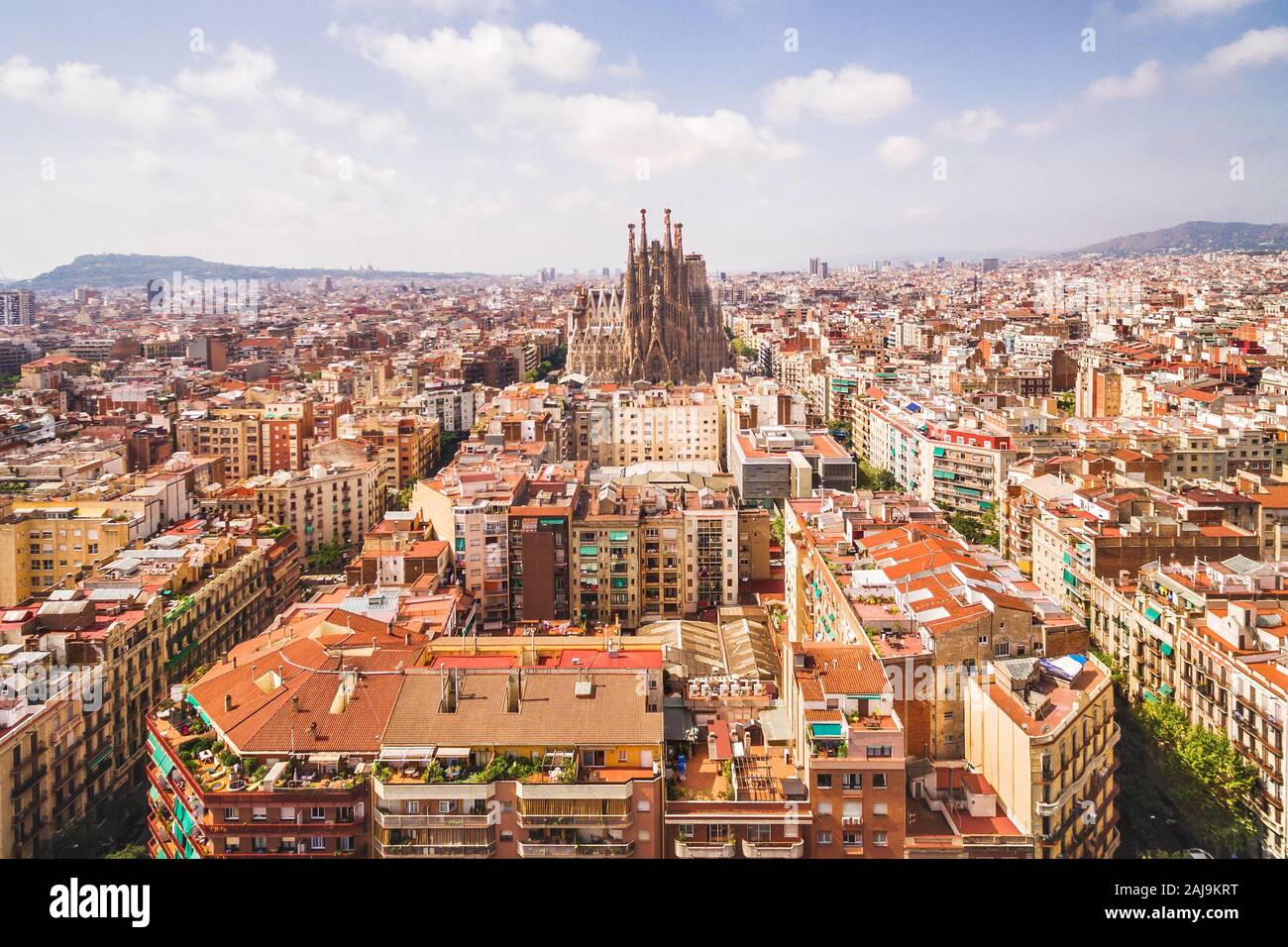 Aerial view of Barcelona, Spain. Stock Photo