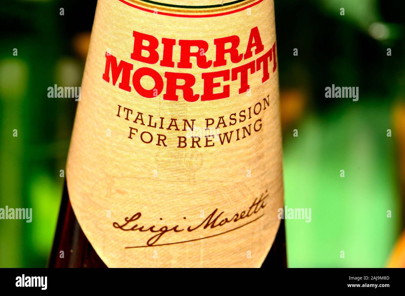 Beer bottle Birra Moretti (Italian Stock Photo Alamy