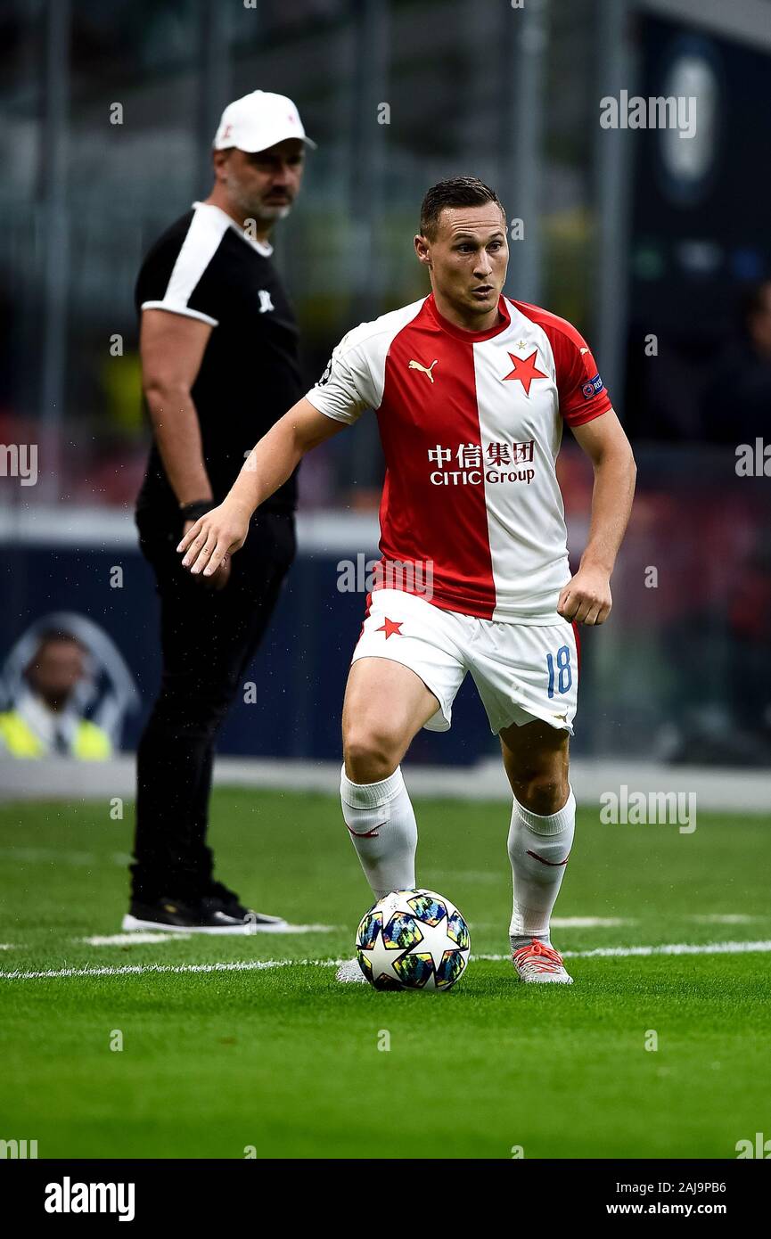 Milan, Italy. 17 September, 2019: Jan Boril of SK Slavia Praha om