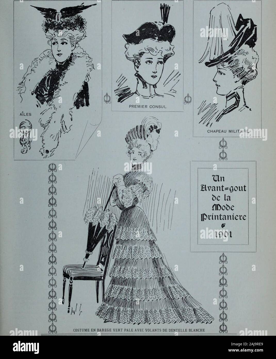 Tissus et nouveauts 1900 . ar elle que jamais personnene parvint à imiter.  Eh bien ce travail dune aiguillefine existe encore, tandis que les hauts  faits de lépéede Guillaume demeurent à létat