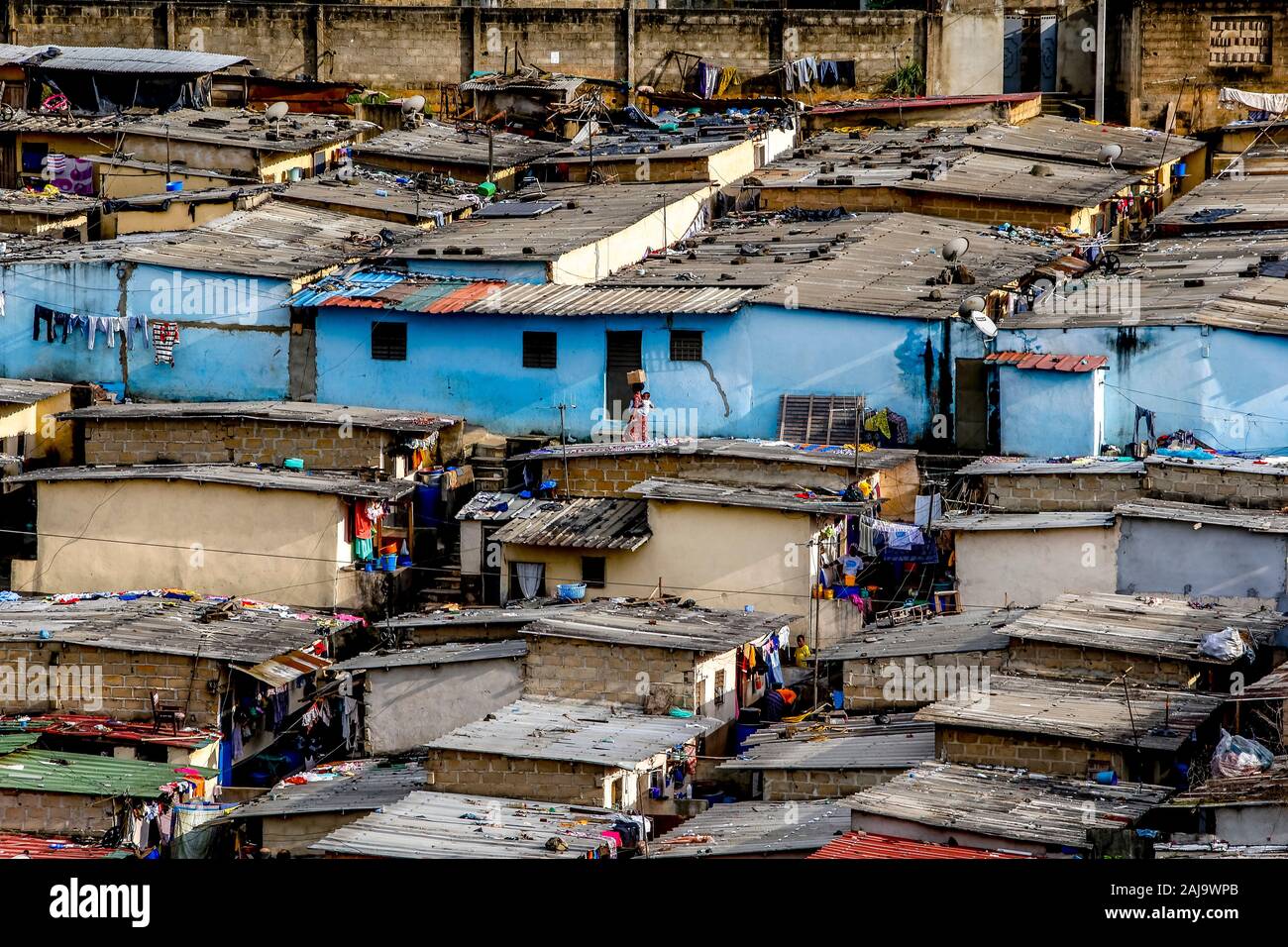 Slums in abidjan, ivory coast Stock Photo
