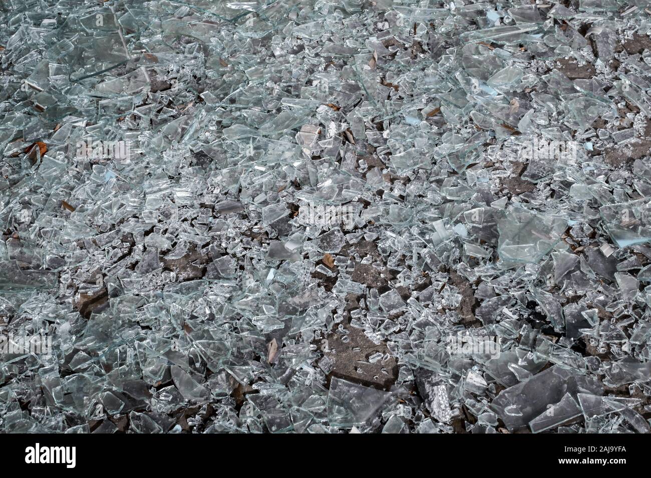 Broken Glass Pieces On Floor