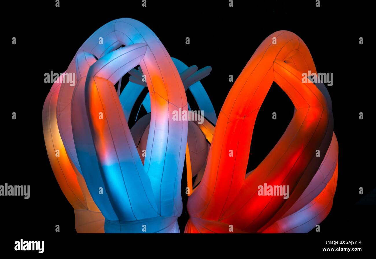 Charming changable colored Led Lighted Inflatable party Decoration Stock Photo