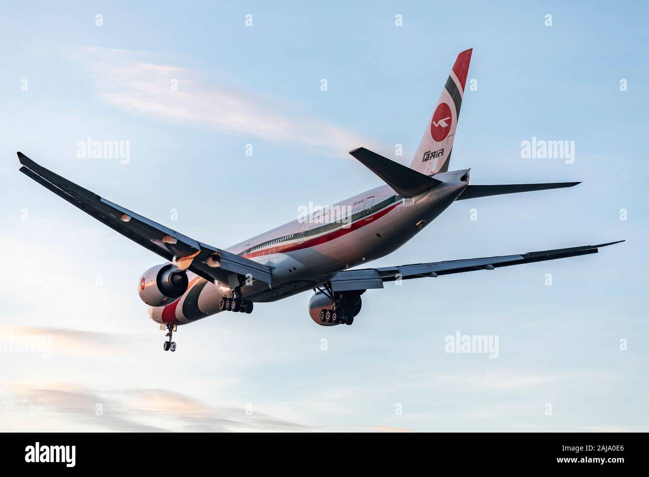 Biman Bangladesh Airlines Boeing 777 registration S2AFO landing on December 29th 2019 at London