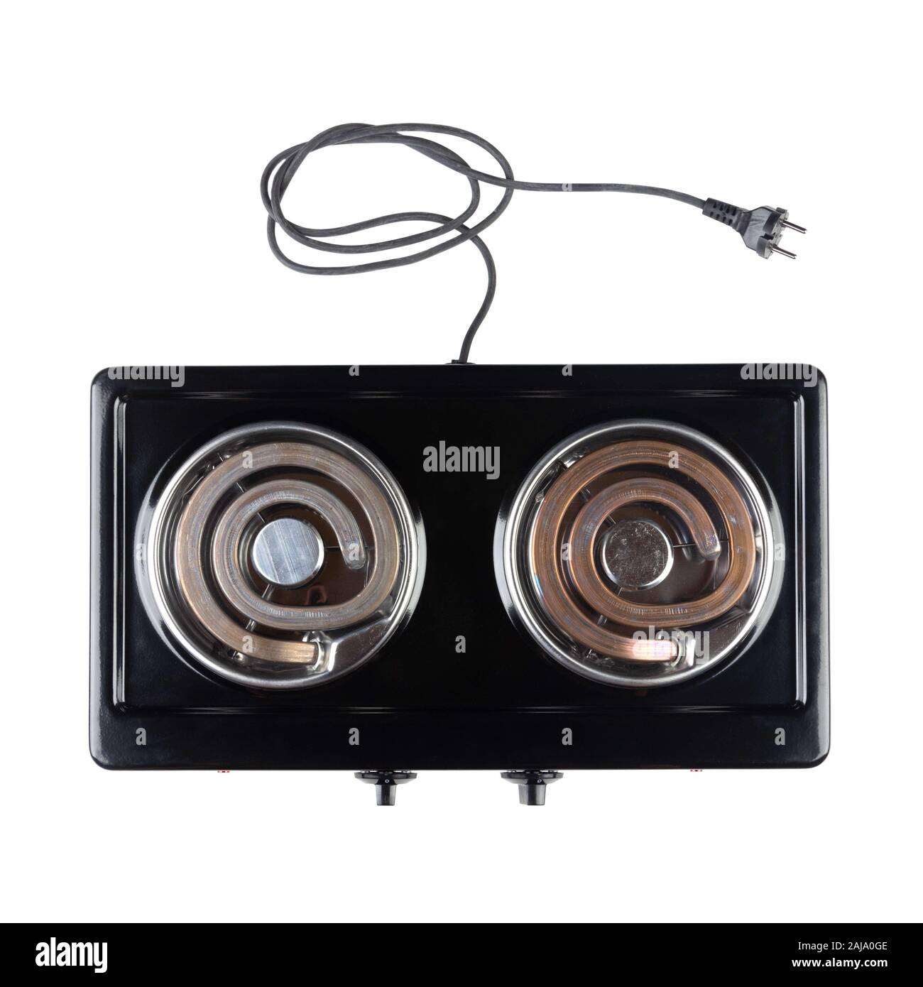Electric Stove Isolated On A White Background Top View Close Up