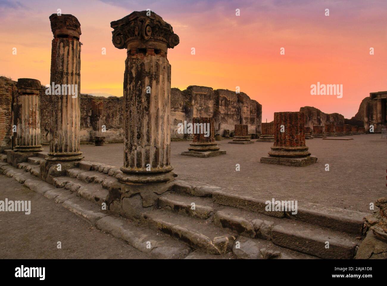 Forum in Pompeii, Campania, Italy, Europe Stock Photo