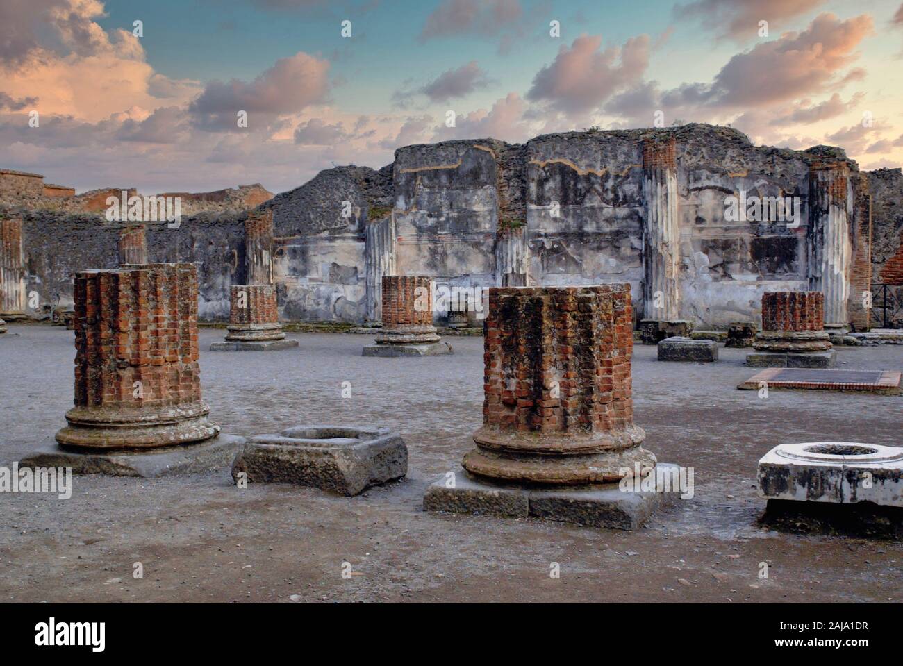 Forum in Pompeii, Campania, Italy, Europe Stock Photo