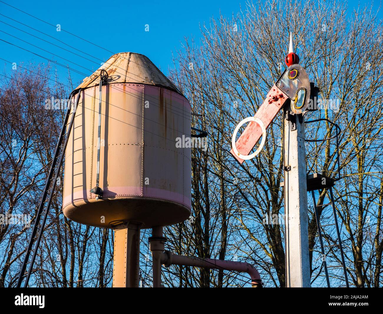 Water Tank, Didcot Railway Centre, Didcot, Oxfordshire, England, UK, GB. Stock Photo