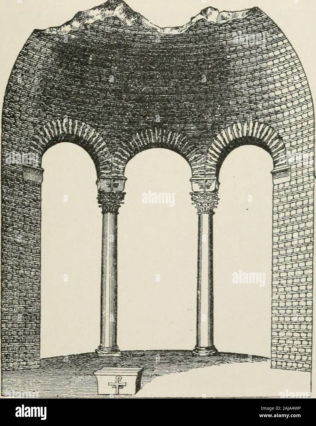 Monuments of the early church . es (Figs. 26, d and/,27, d, 33). Except in Central Syria the original shape of theserooms cannot often be established with certainty, for fewparts of the church were liable to suffer so much from restora-tion. One of the rooms, called the prothesis, was intended toreceive the offerings of the people; the other, the diaconicon,served, like the later sacristy, for keeping the church utensilsand the sacred and liturgical books. The diaconicon was usedfor the vesting of the clergy, and to it the people also mightresort to study the Scriptures. The latter fact is ind Stock Photo