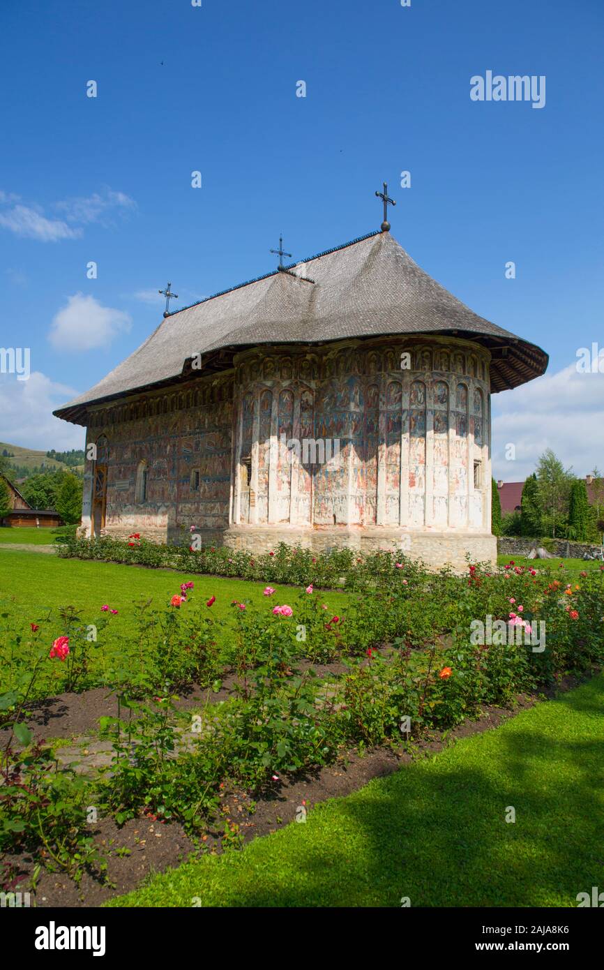 Humor Monastery, 1530, Painted Monasteries, UNESCO World Heritage Site, Manastirea Humorului, Suceava County, Romania Stock Photo