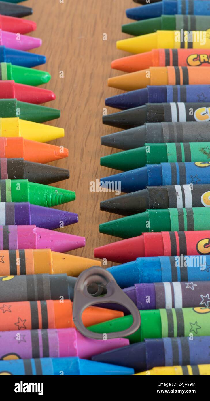 Zip up with wax crayons Stock Photo