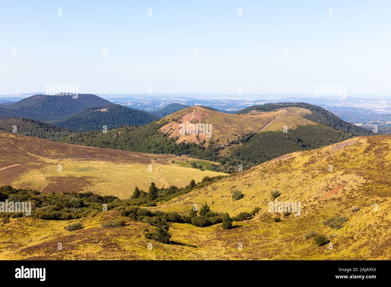 View From The Puy De Dome On The Auvergne Volcanoes Regional Park View 