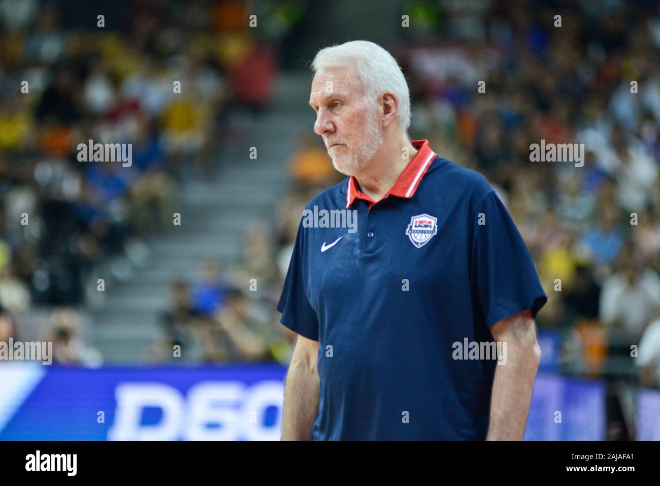Gregg Popovich, USA Team Head Coach, during the game against France. FIBA Basketball World Cup China 2019, Quarter Finals Stock Photo