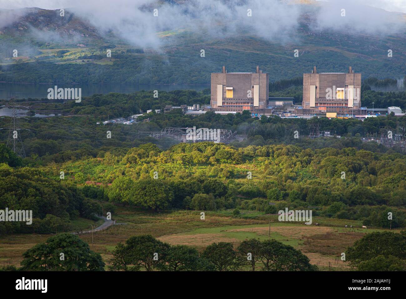 Trawsfynydd a former Magnox Nuclear power station now in the process of being decommissioned Stock Photo