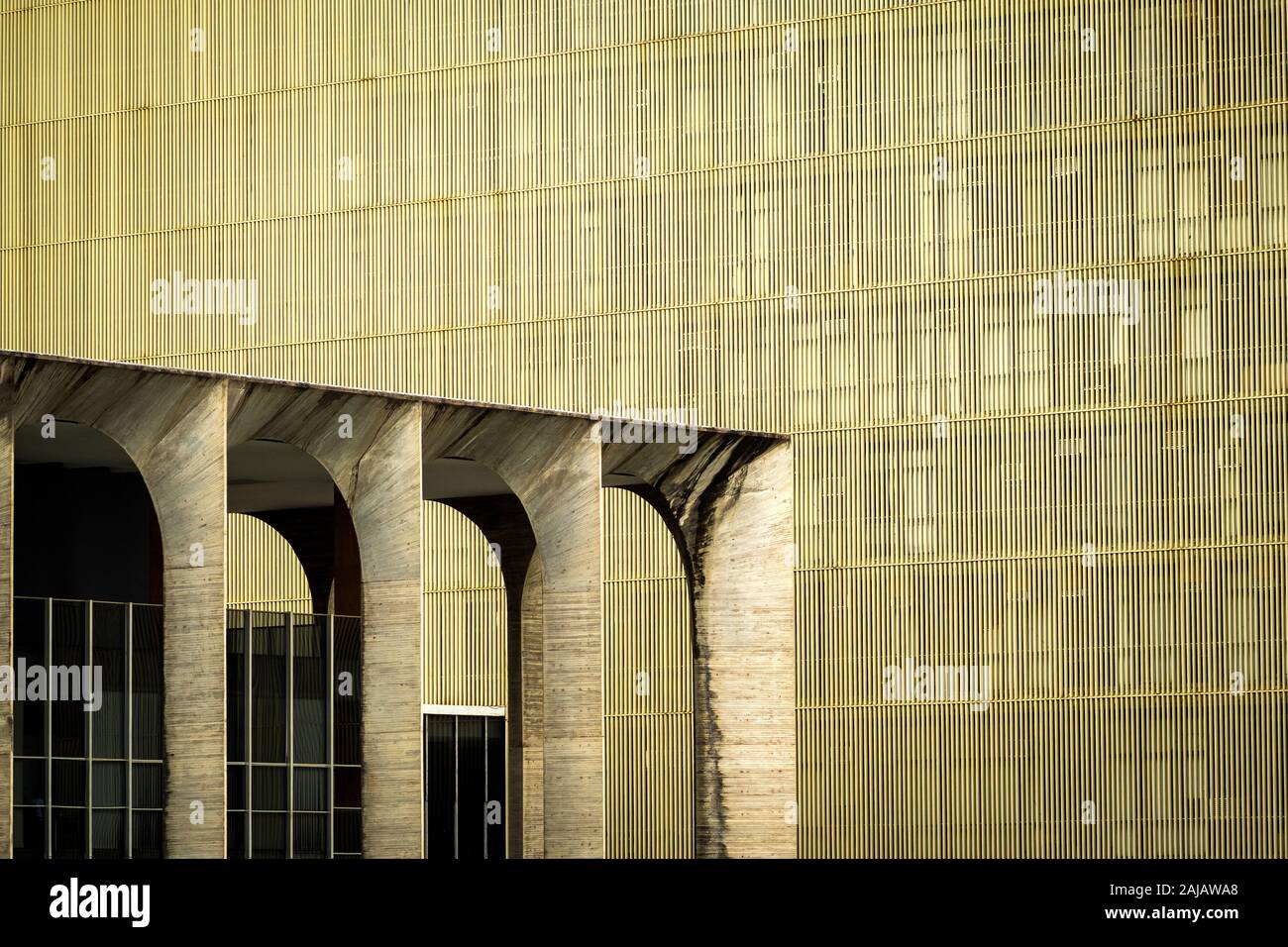 Urban geometry, detail of Itamaraty Palace in Brasilia, capital of Brazil. Modern urban architecture background. Stock Photo