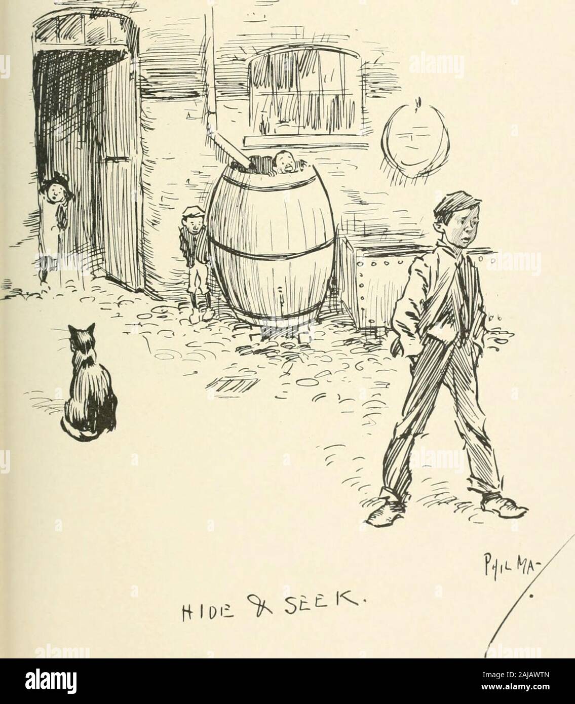 Phil May's Gutter-snipes; 50 original sketches in pen and ink . A DAY l ...