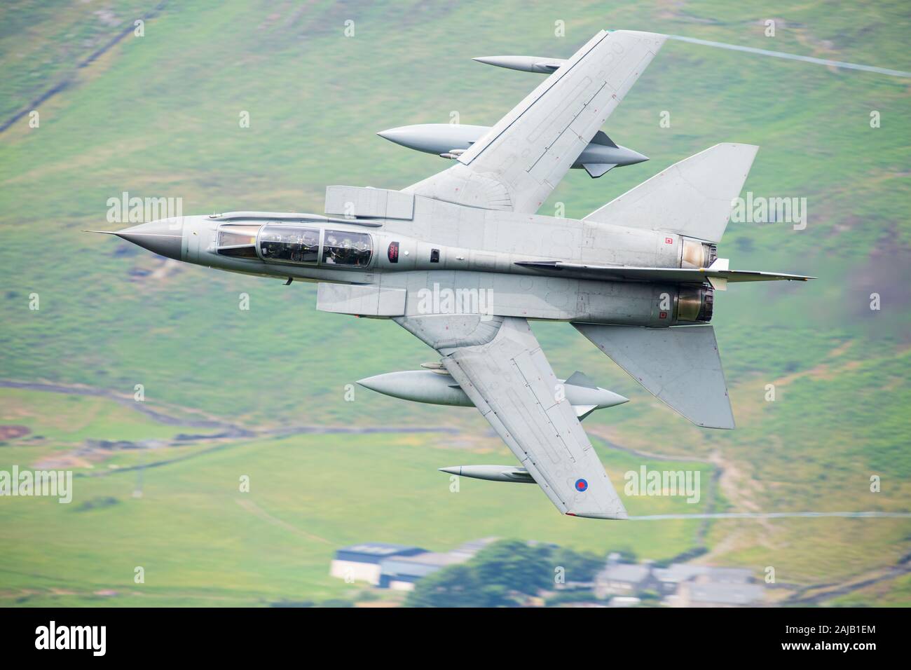 An RAF Tornado GR4 on a low lwevel sortie in North Wales Stock Photo