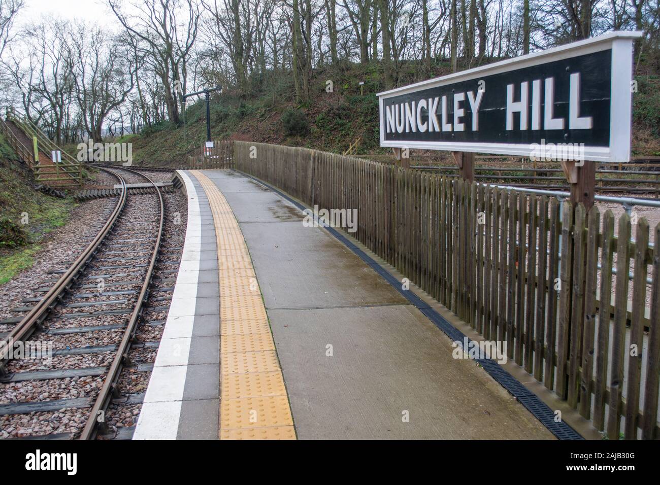 Platform at Nunckley Hill at the Mountsorrel & Rothley Community Heritage Centre Stock Photo