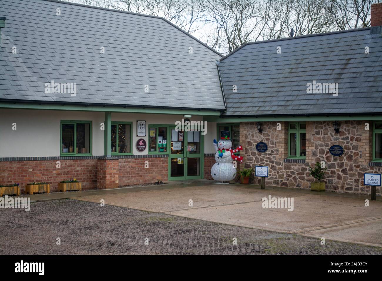 Entrance to the cafe at the Mountsorrel & Rothley Community Heritage Centre Stock Photo