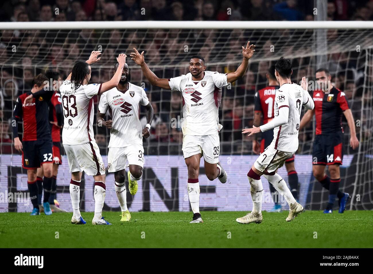 Gleison Bremer of Juventus FC (c) celebrates with teammates after scoring  the goal of 2-0 during the Serie A football match between Juventus FC and  US Stock Photo - Alamy