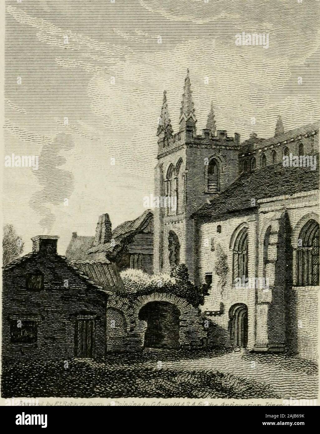 The antiquarian itinerary, comprising specimens of architecture, monastic, castellated, and domestic; with other vestiges of antiquity in Great Britain Accompanied with descriptions . I. %.///^^^..,/.v. :^:^ ^v.///. -ilsliMl. ?ir i/ie Pf^ipriflarsjyn U . SELBY CHURCH, YORKSHIRE. The conventual church of Selby was made parochial byletters patent, dated the 20th of March, in the year 1618,the sixteenth of James the First, and a minister was there-unto appointed by the archbishop of York. The remains of this noble pile, now used as the parishchurch, shew it to have been a most noble building, ere Stock Photo