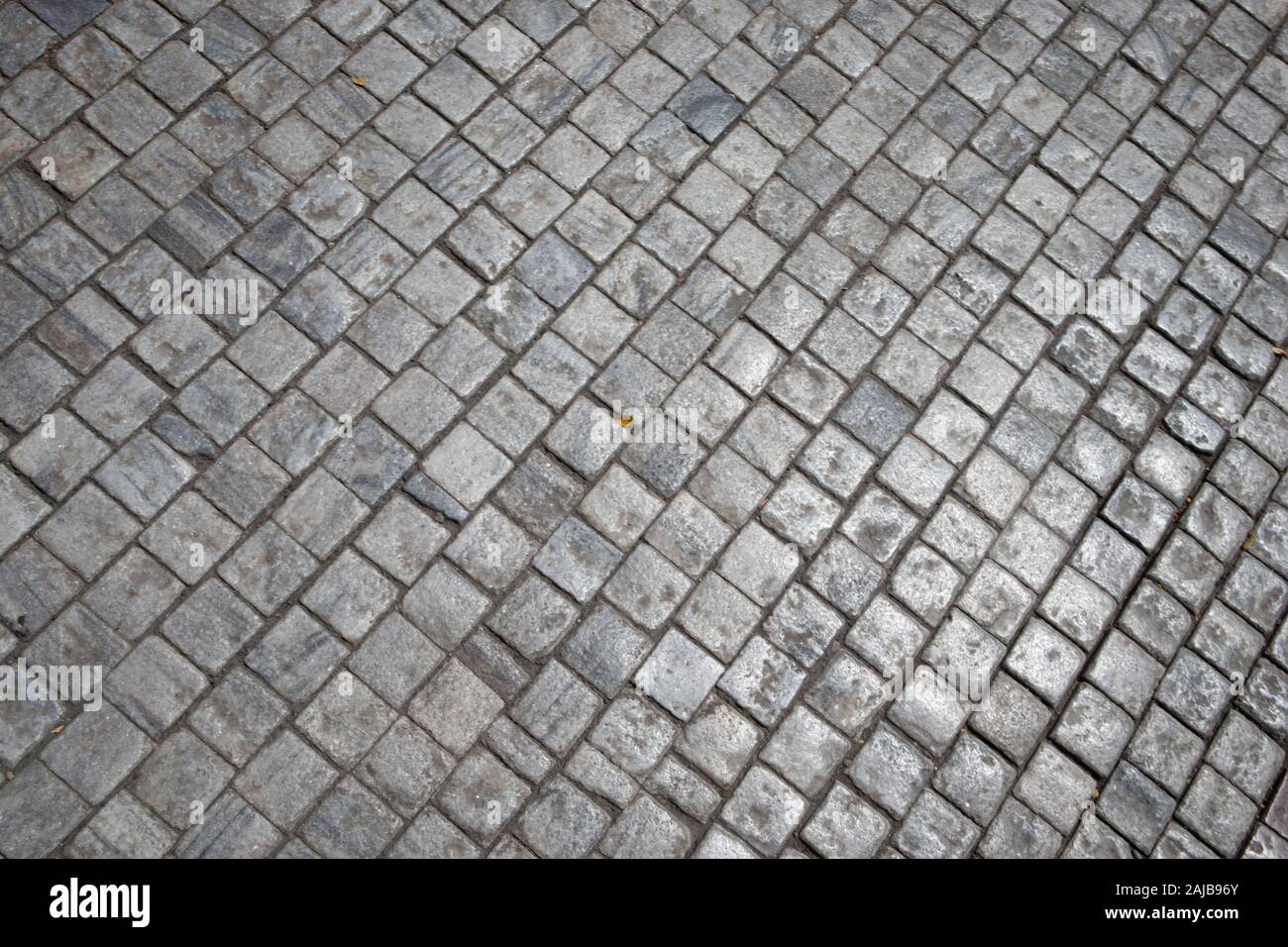 Grey brick stone street road. Stock Photo