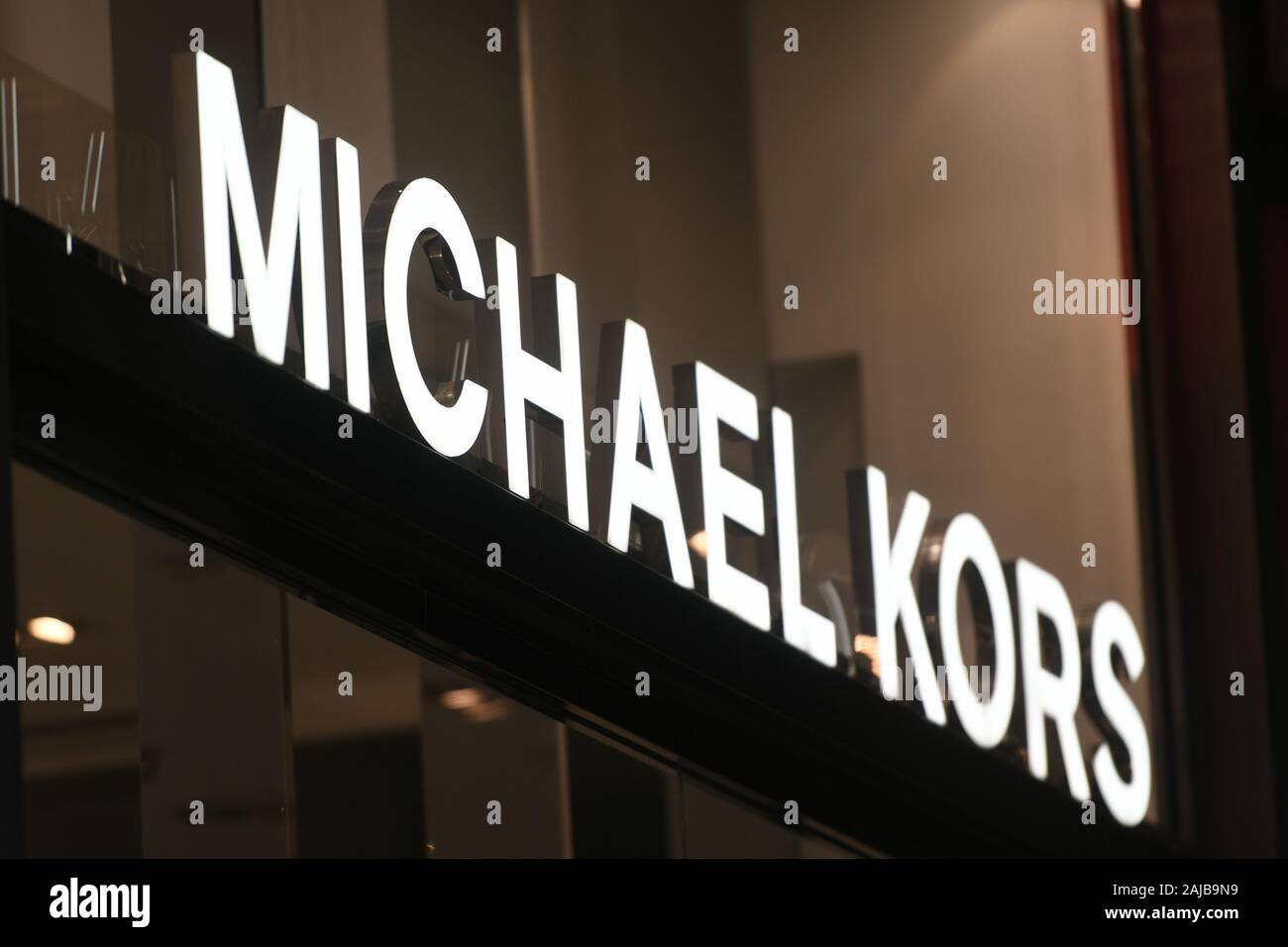 Milan, Italy - February 22, 2019:  Michael Kors luxury store in Milan. Stock Photo