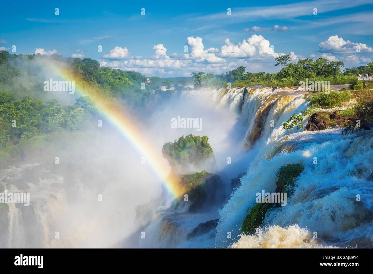 Iguazu Falls, on the border of Argentina and Brazil. Stock Photo
