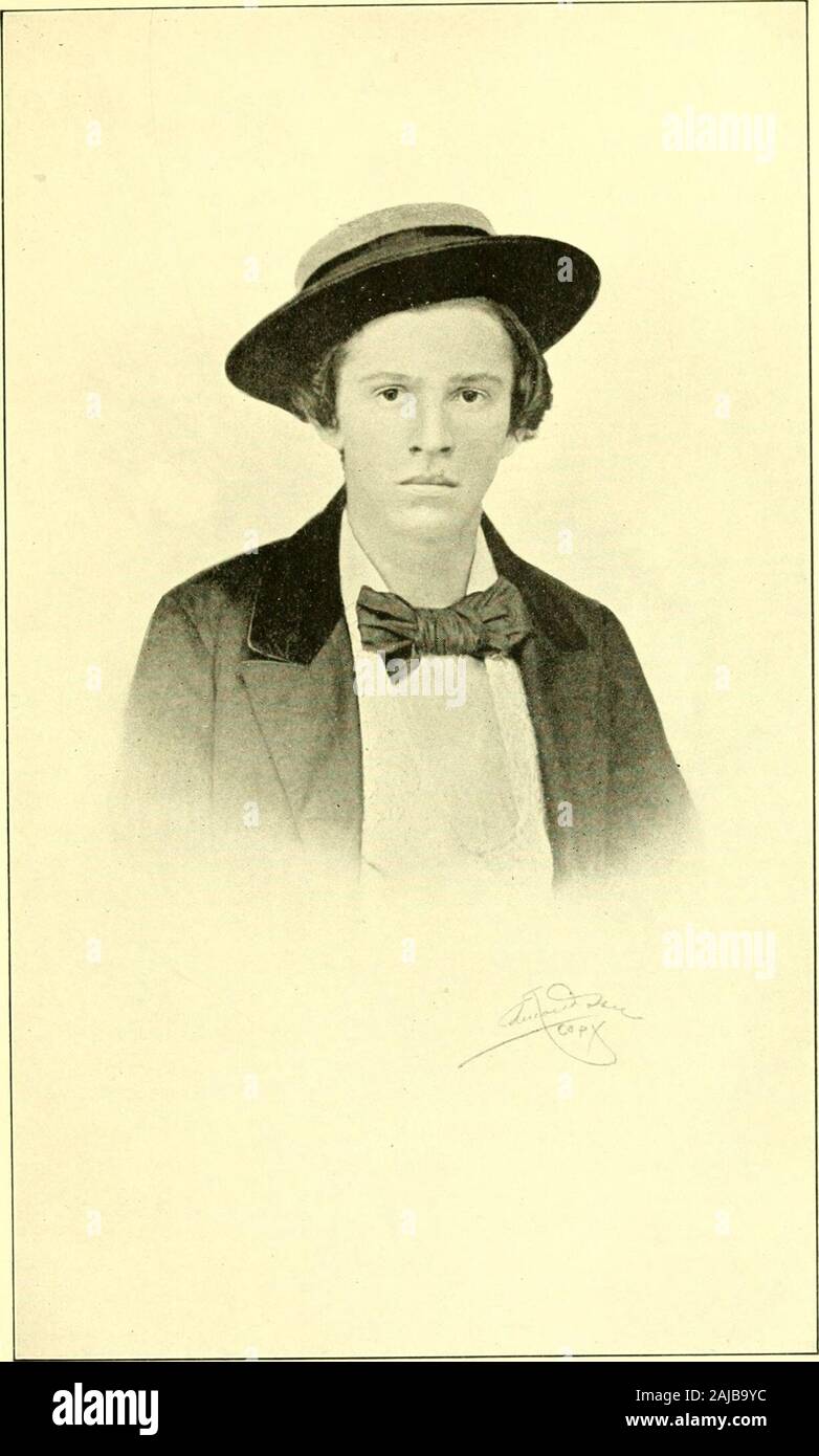 Marcus Alonzo Hanna; his life and work . and good government, and that speakspretty well, it seems to me, for the atmosphere and influenceswhich surrounded these boys. Although one of the younger members, Mark Hanna was activeand prominent in the Polydelphian Society. In his Threnody on the Senator, Dr. Henry C. McCook reproduces a copy of theminutes for one of the meetings at which Mark acted as sec-retary. On this occasion the portentous subject was discussed,Which does the most good to a republican government,Virtue or Intelligence ? The secretary states that the questionwas decided in favo Stock Photo