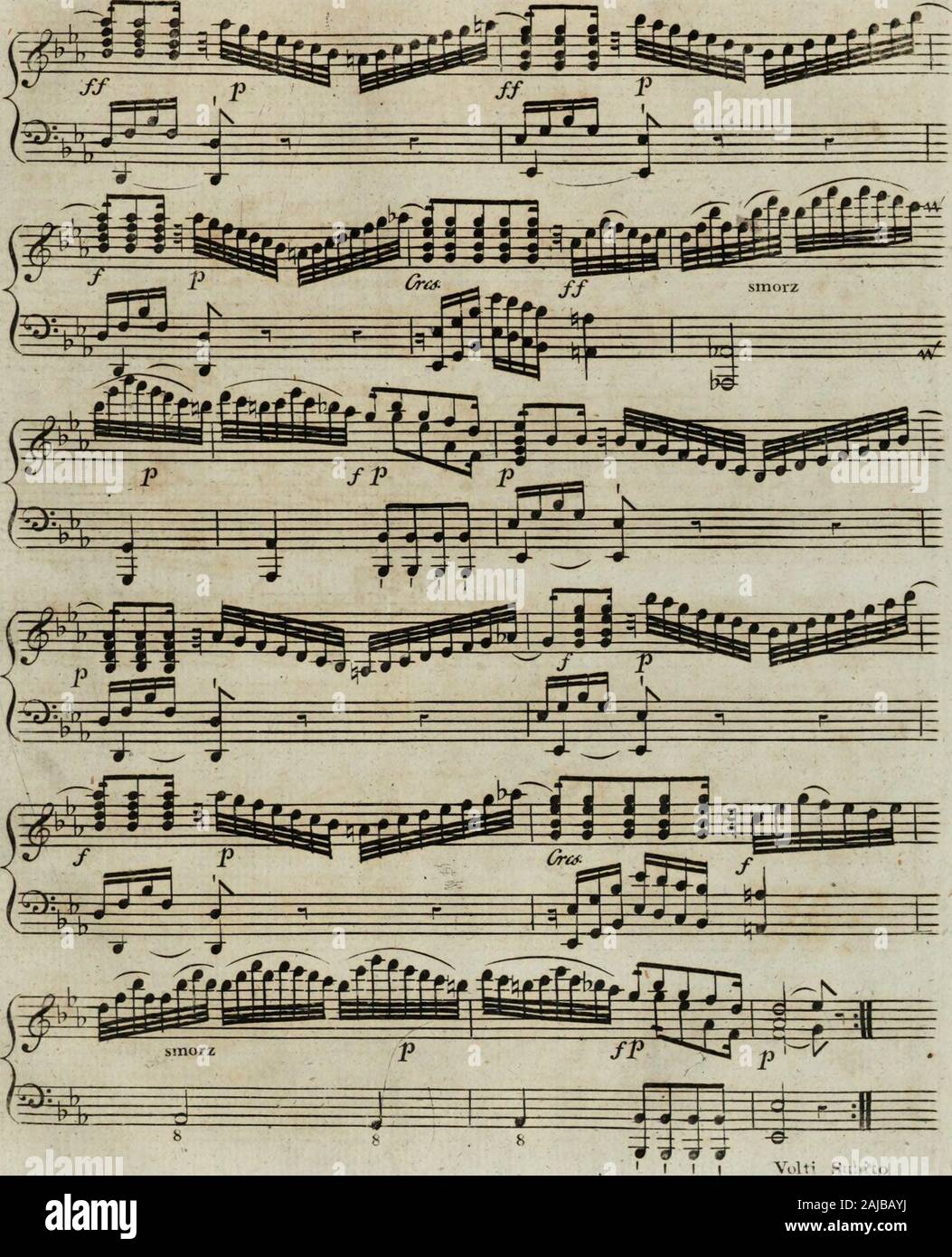 Six sonates pour la harpe avec accompagnement d'un violon ou flûte obligée, tres faciles a éxécuter, elles peuvent aussi se jouer seules d'autant qu'elles contiennent beaucoup de petits airs . Volt S: A co 34 Stock Photo