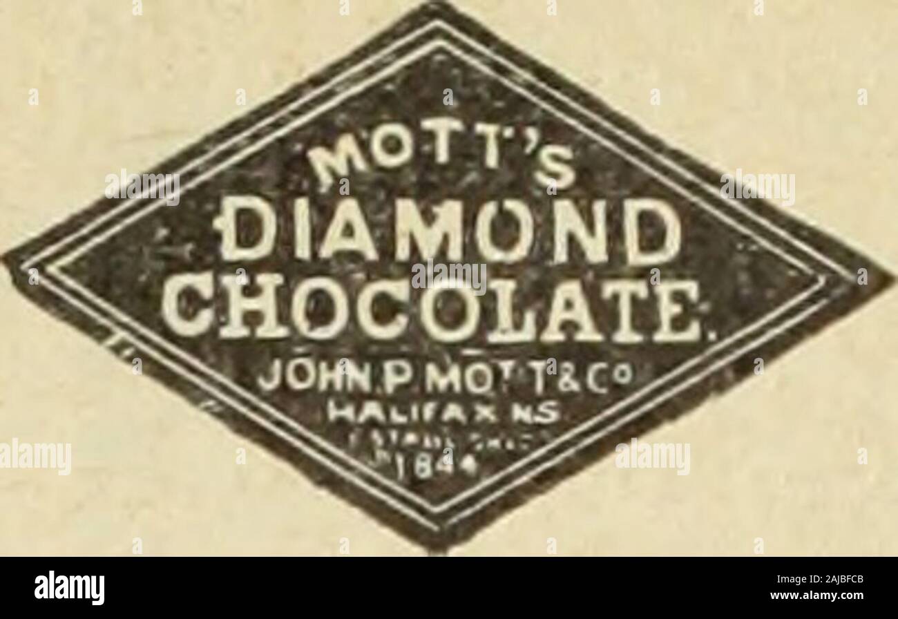 Le quincaillier (Juillet-Decembre 1905) . JOHN P. MOTT & CO.J. A. T*7lor,  Afent. MONTREAL. Chocolats et Cacaos Mott. La lb. Elite is 30 Prepared  Cocoa .. 28 [•iKOiT^Si^^ Brealtfast Cocoa .. 88