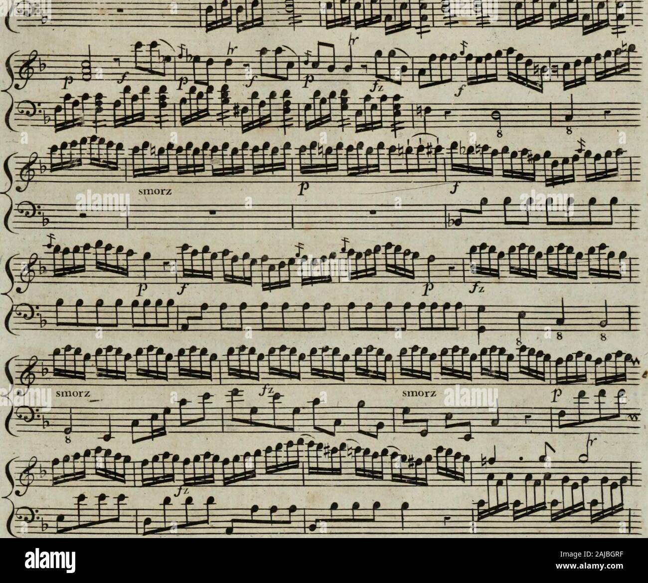 Six sonates pour la harpe avec accompagnement d'un violon ou flûte obligée, tres faciles a éxécuter, elles peuvent aussi se jouer seules d'autant qu'elles contiennent beaucoup de petits airs . 2 .. Stock Photo