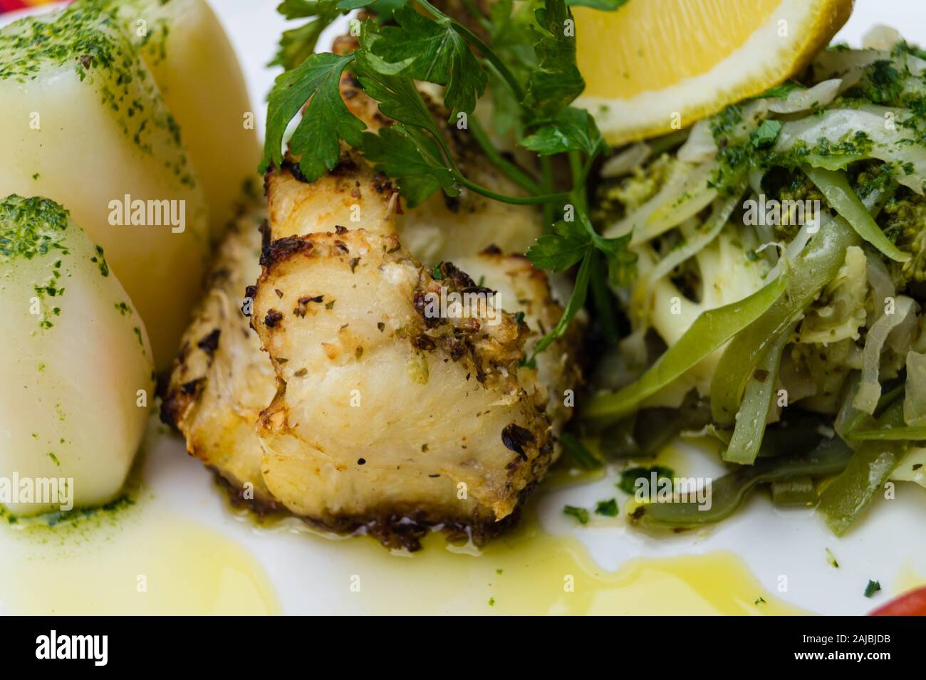 Portuguese fish and seafood specialties Stock Photo Alamy