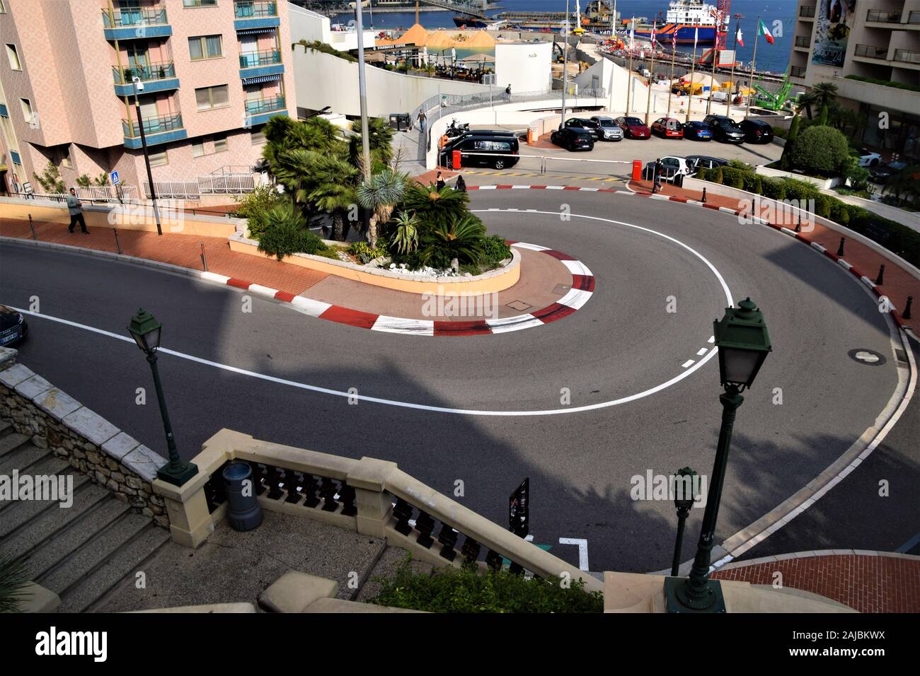 Fairmont Hairpin Curve Monte Carlo Monaco Stock Photo