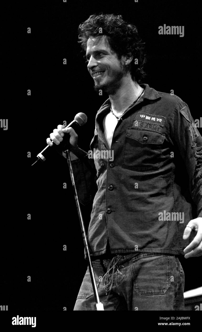 Bologna Italy, from 01-02 June 2003, Music Festival  live concerts 'Flippaut Festival' at the Arena Parco Nord of Bologna: The singer of Audioslave,Chris Cornell , during the concert Stock Photo