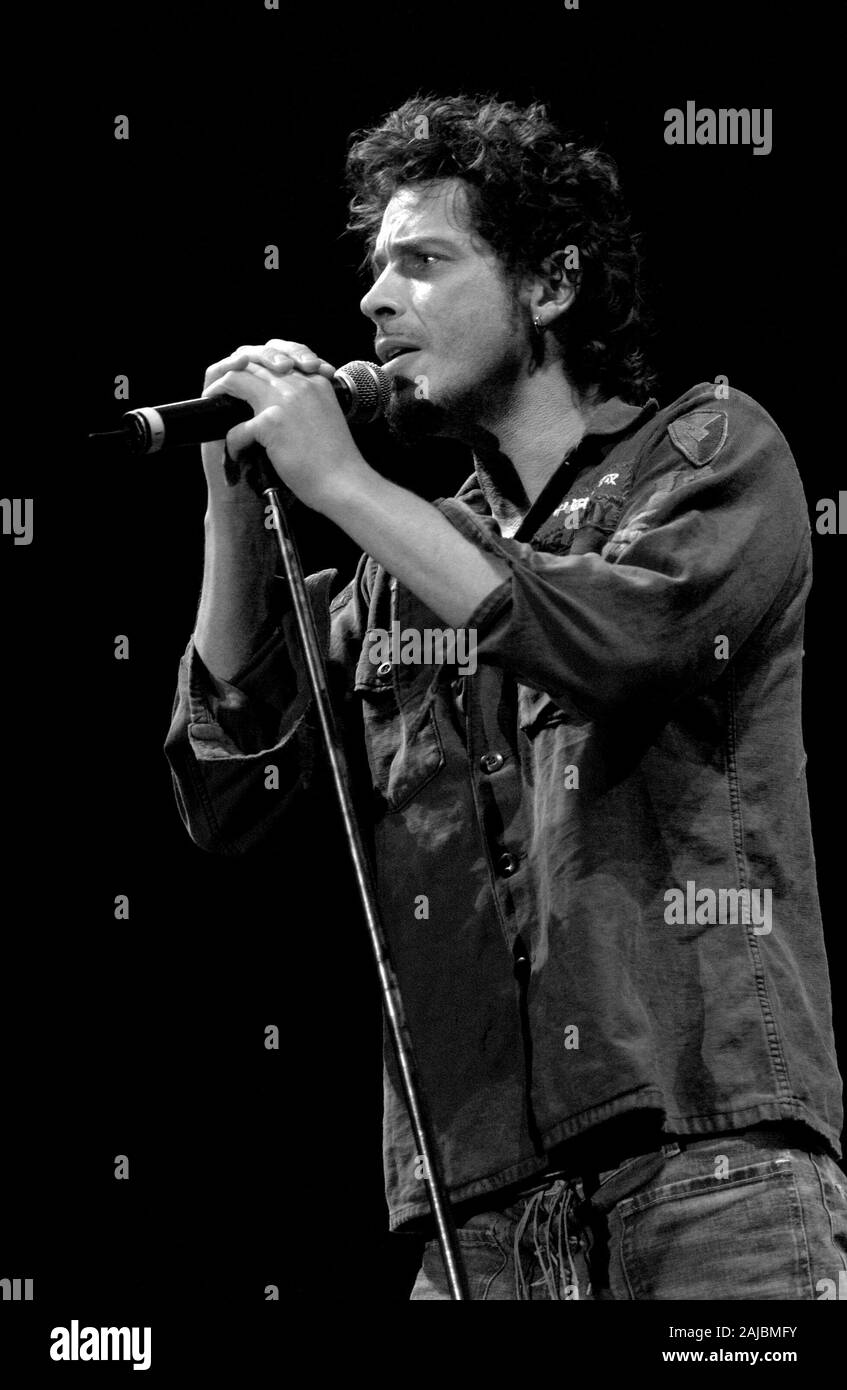 Bologna Italy, from 01-02 June 2003, Music Festival  live concerts 'Flippaut Festival' at the Arena Parco Nord of Bologna: The singer of Audioslave,Chris Cornell , during the concert Stock Photo