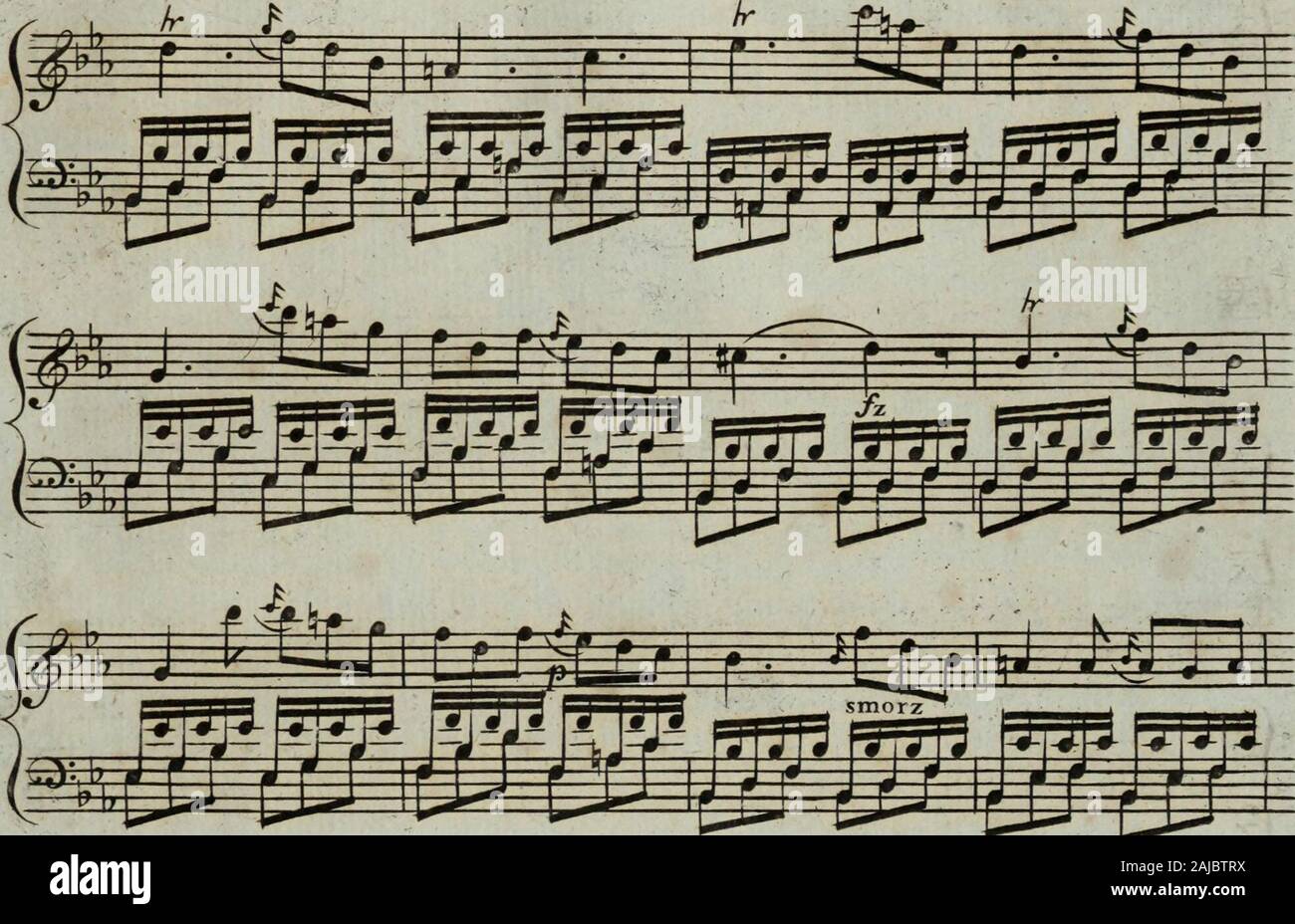 Six sonates pour la harpe avec accompagnement d'un violon ou flûte obligée, tres faciles a éxécuter, elles peuvent aussi se jouer seules d'autant qu'elles contiennent beaucoup de petits airs . n. Stock Photo