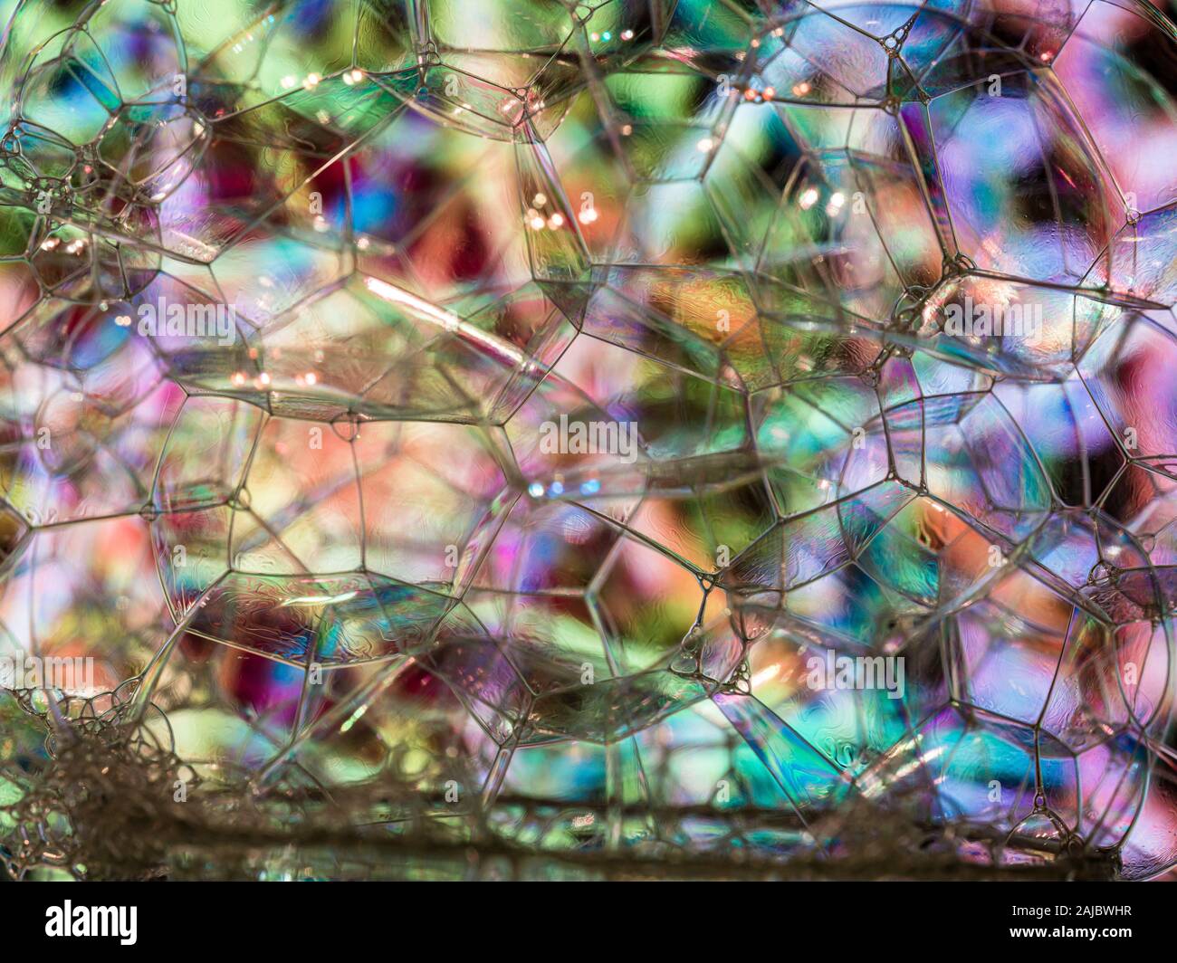 A macro capture of a soap bubbles, showing the amazing structure of ...