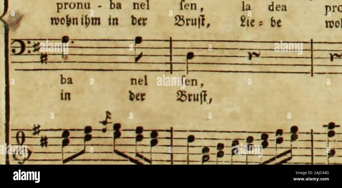 Idomeneo, Rè di Creta : Opera seria in tre Atti (K.366) = Indomeneus König von Creta : ernsthafte Oper in drey Aufzügen im Klavierauszuge . pro rcofcn ?— iltrn in ber 25vufl, 3^ES yr-»-/i-/Ji:P: la dea pronu-ba ncl fen,£it&gt;be rcobnibmin bcr 25ru|T, pro nobn — nu - ba net fen!ibm in bcr 25ru|l! la dea pro-nu-ba nel fen!l!ie&lt;bt reojjn ibm in in asvufi! ^^0m^^^0^^mM^^ i=± E^p^E^^^-j^^r £|e££ Ef&* sf Moz. J. Bbb volti fubito. L JVU^. is ^HiS#ii^ijMi^^ Stock Photo