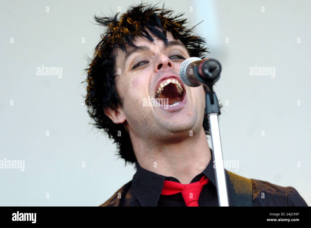 Italy Imola , 10-11-12 June 2005 'Heineken Jammin Festival 2005' Autodromo di Imola: The Green Day singer and guitarist, Billie Joe Armstrong, during the concert Stock Photo