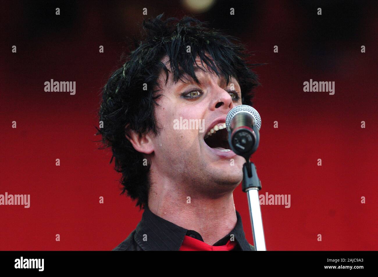 Italy Imola , 10-11-12 June 2005 'Heineken Jammin Festival 2005' Autodromo di Imola: The Green Day singer and guitarist, Billie Joe Armstrong, during the concert Stock Photo