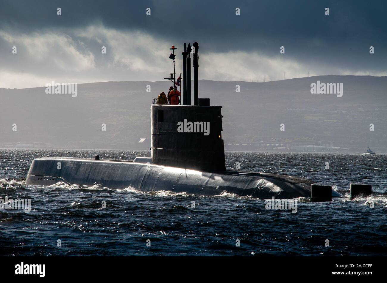The surfaced Norwegian submarine KNM Ula Stock Photo