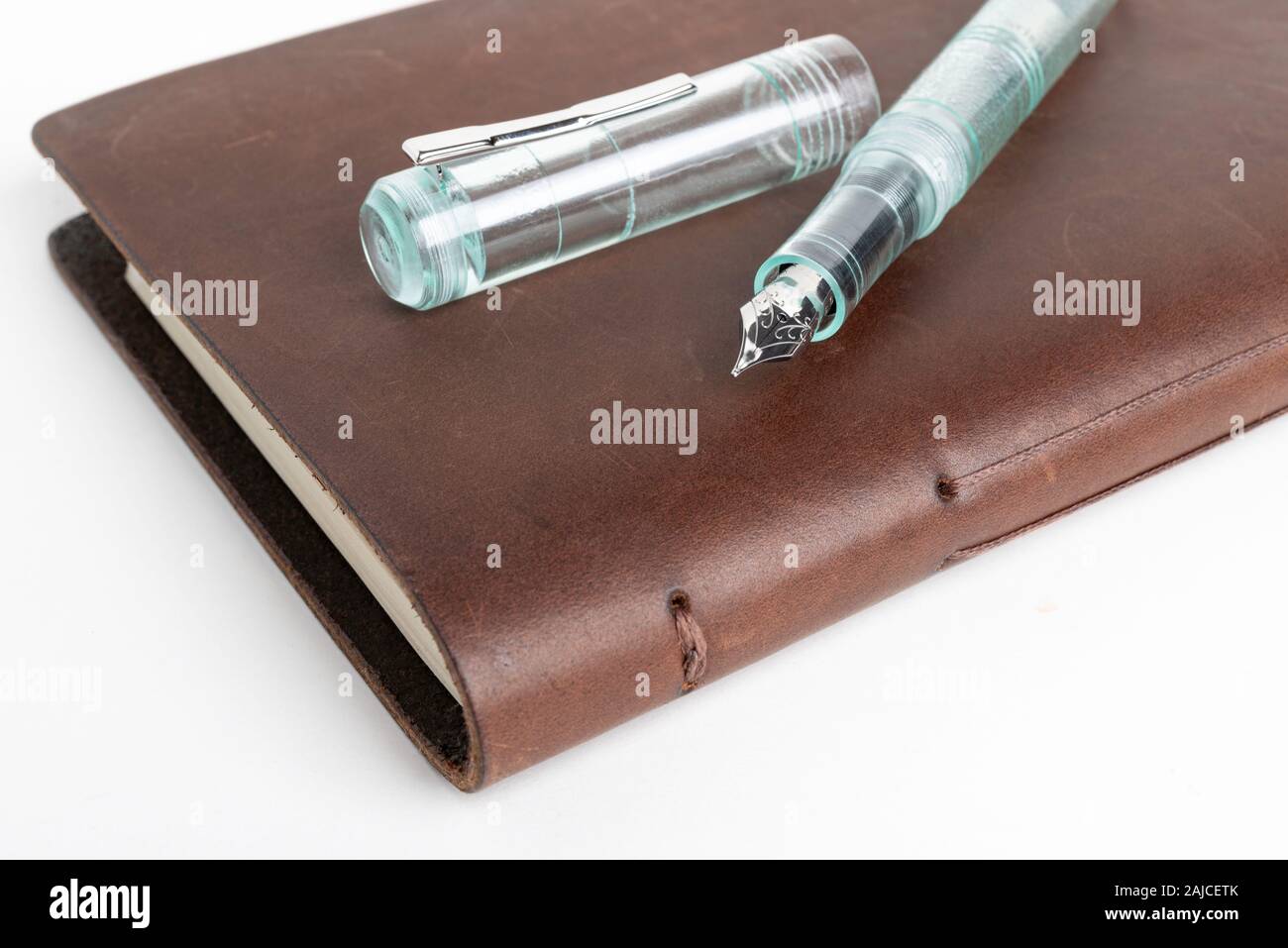 A simple but artful combination of classic leatherbound journal and