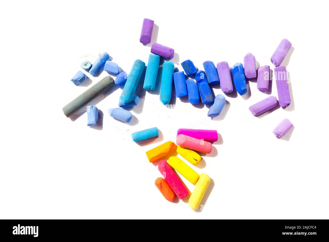 Pastel crayons isolated on white background Stock Photo Alamy