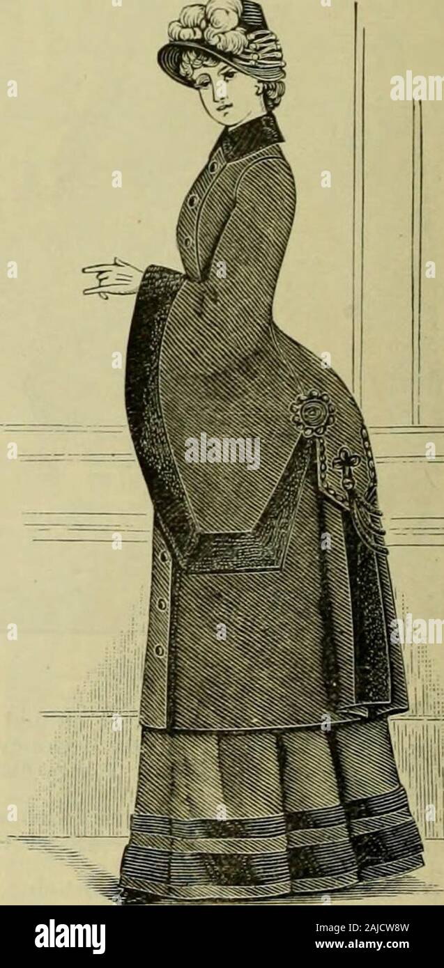 Strawbridge & Clothier's quarterly . No. 14.—Ladies Rhadames Circular, lined withermine and trimmed with chinchilla, andcollar of the same ; price {150.00.. No. 17.—Imported Double-Breasted Dolman, ofGerman beaver cloth ; astrakhan on collarand sleeves, and two bands of same on pleats ;52 inches long; sizes, 32 to 44 inches, bustmeasure ; price, f 16.00. STRAWBRIDGE & CLOTHIERS QUARTERLY. 373 Stock Photo