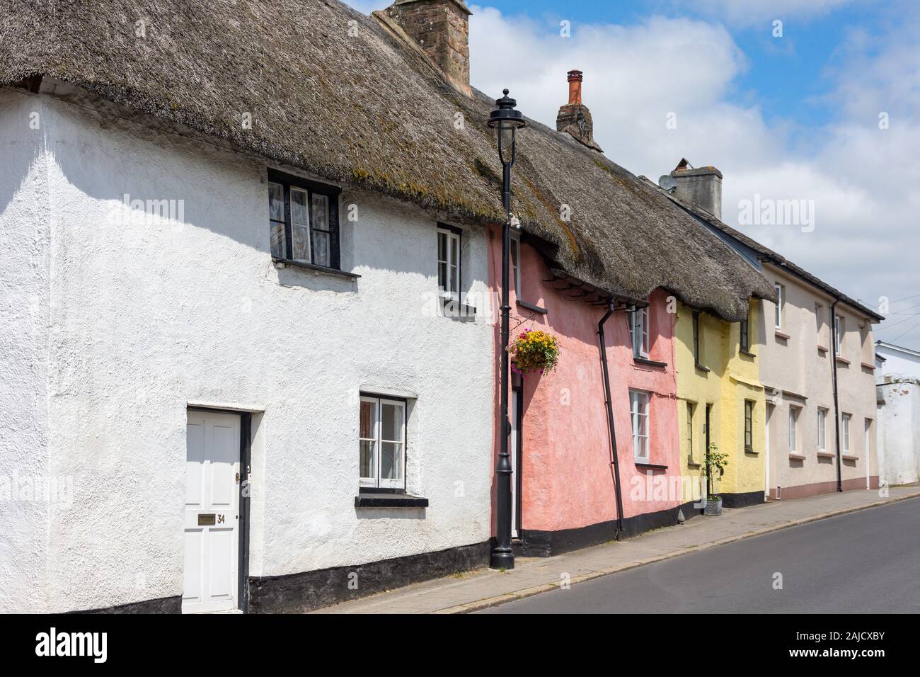 Period cottages, Bridge Street, Hatherleigh, Devon, England, United