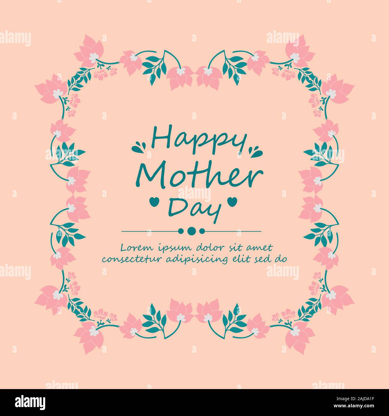 Elegant Ornate of flower frame, for cute happy mother day design of ...